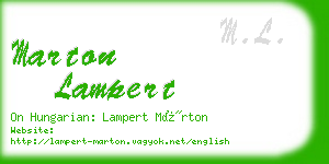 marton lampert business card